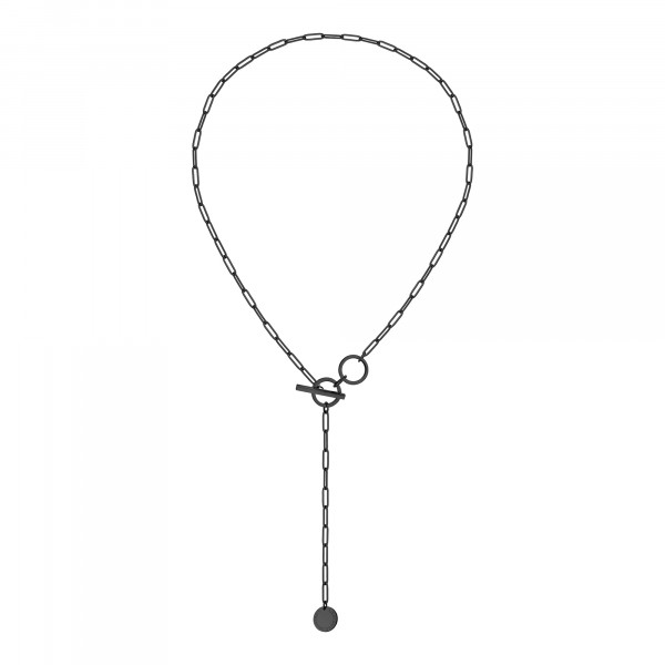 LJ-0799-N-49 LIEBESKIND BERLIN Halskette mit T-Bar Verschluss, Edelstahl, IP Black