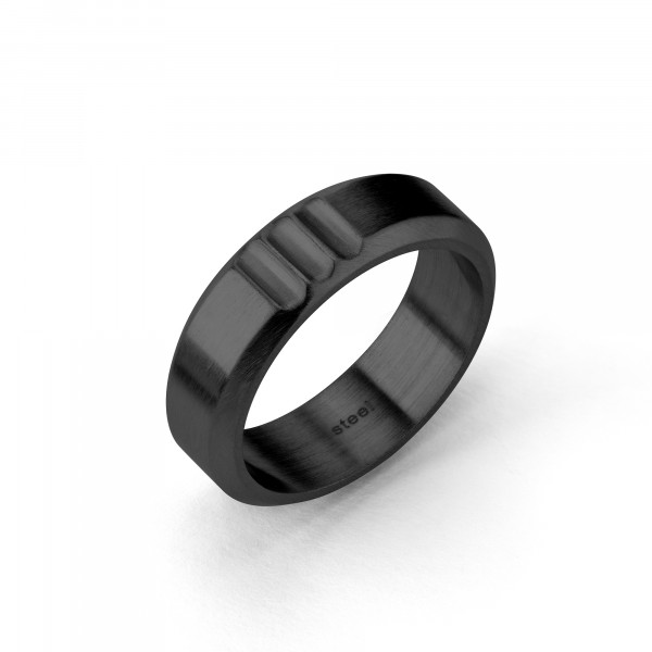 FHJ-0009-R-60 Fynch-Hatton Ring in Edelstahl, IP Black